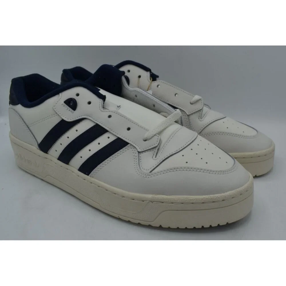 Adidas Mens Size 13 Rivalry Low‎ White Navy Casual Sneakers Shoes Y2K